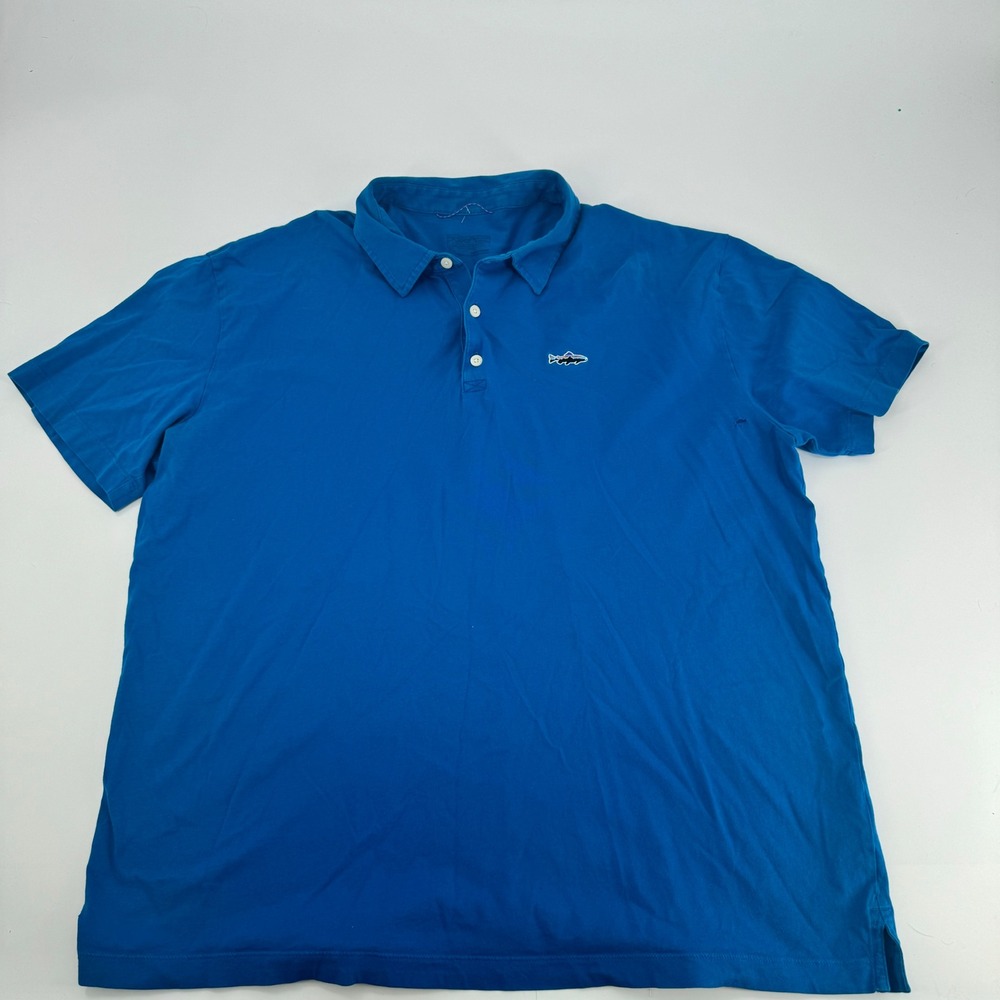 Patagonia Mens Polo Shirt XL Blue Short Sleeve Casual‎ Golf Preppy hole